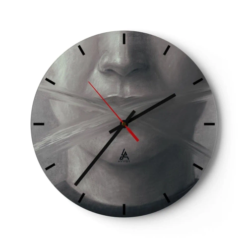 Reloj de pared - Reloj de vidrio - Ni una palabra - 40x40 cm