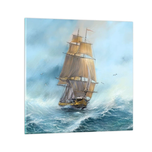 Cuadro sobre vidrio - Impresiones sobre Vidrio - Surcando las olas - 70x70 cm