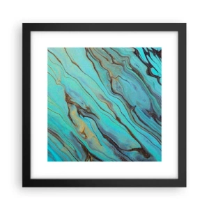 Póster en marco negro - Marea turquesa - 30x30 cm