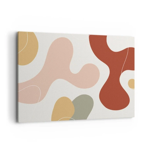 Cuadro sobre lienzo - Impresión de Imagen - Una composición abstracta en tonos pastel con formas dinámicas. - 100x70cm - La esencia de la pintura - Decoración de pared moderna para salón y dormitorio ARTTOR