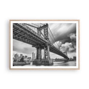 Póster en marco roble claro - Al corazón de la ciudad - 100x70 cm