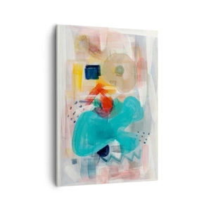 Cuadro sobre lienzo - Impresión de Imagen - Las formas y colores abstractos crean una composición dinámica. - 50x70cm - Un juego de colores - Decoración de pared moderna para salón y dormitorio ARTTOR