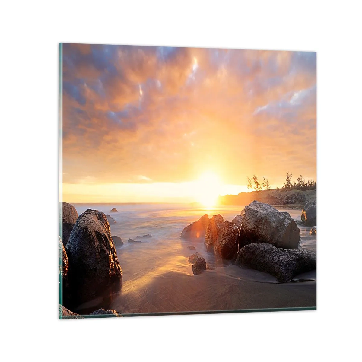 Cuadro sobre vidrio - Impresiones sobre Vidrio - Brisa luminosa del atardecer - 50x50 cm