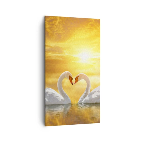 Cuadro sobre lienzo - Impresión de Imagen - Corazón es la palabra más bella del mundo... - 45x80 cm