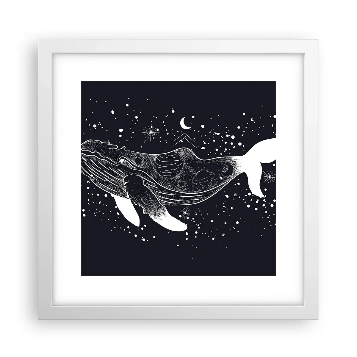 Póster en marco blanco - En el océano del universo - 30x30 cm