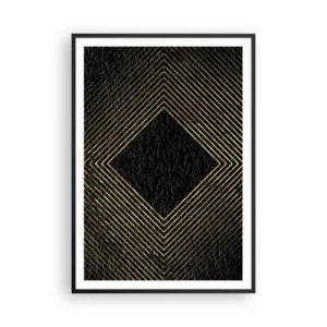 Póster en marco negro - Geometría al estilo glamour - 70x100 cm