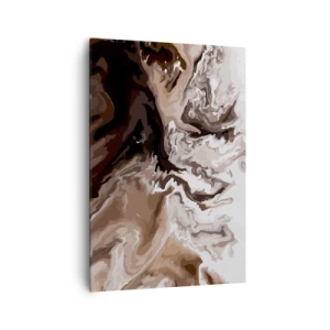 Cuadro sobre lienzo - Impresión de Imagen - Abstracción en tonos marrones con líneas dinámicas. - 70x100cm - Contenencia del color - Decoración de pared moderna para salón y dormitorio ARTTOR