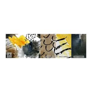 Muestra de fotomural Premium Sand - Reunión de los elementos - Abstracción, Pedazo, Arte Moderno - 100x30 cm