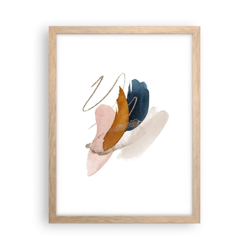 Póster en marco roble claro - Composición alada - 30x40 cm