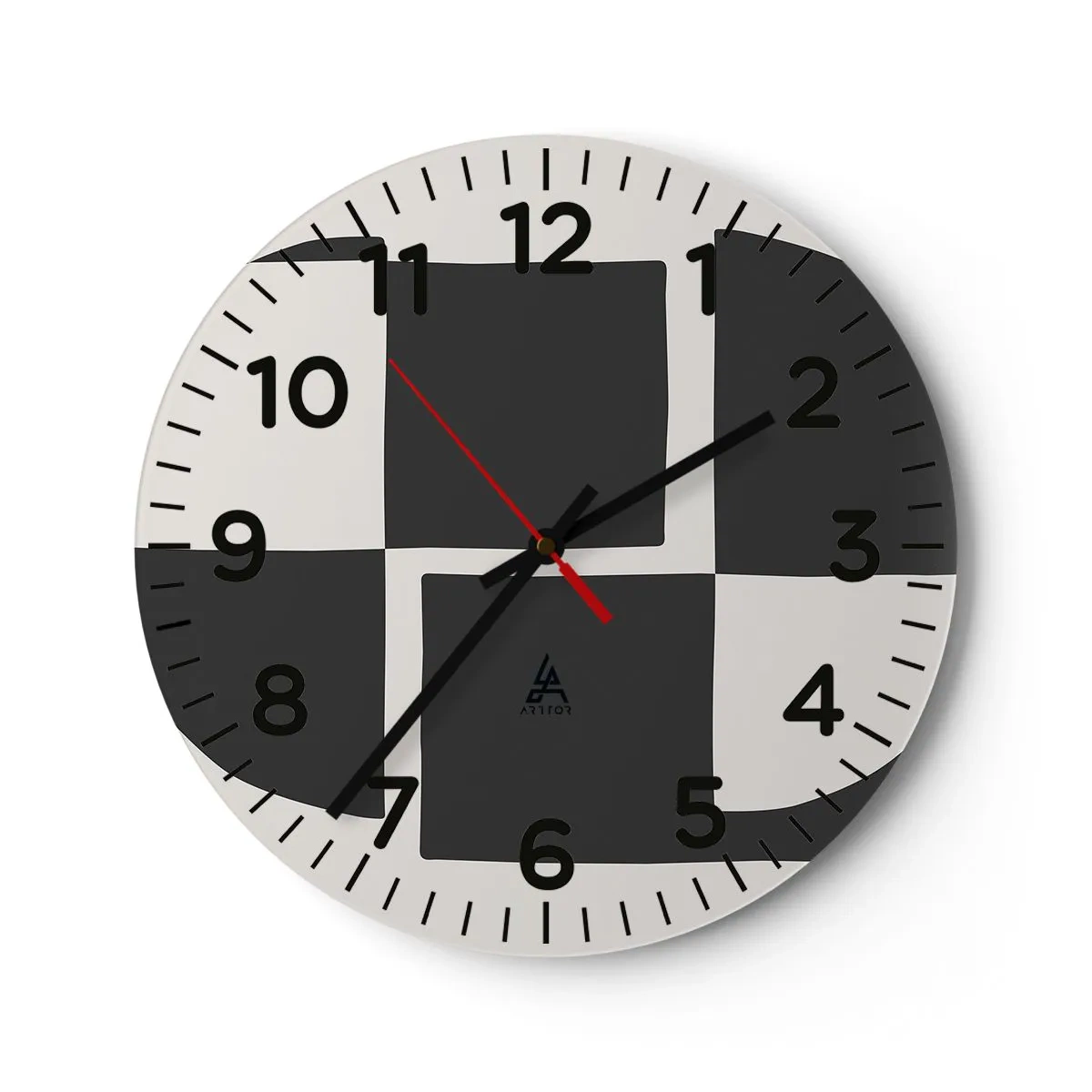 Reloj de pared - Reloj de vidrio - Antítesis - síntesis - 30x30 cm