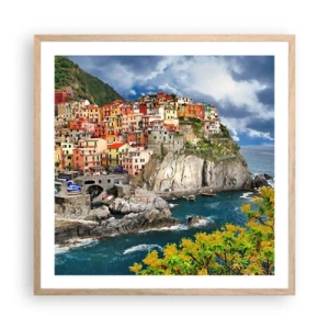 Póster en marco roble claro - En el acantilado - 60x60 cm