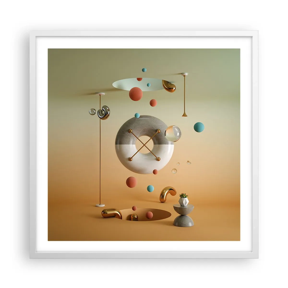 Póster en marco blanco - Todo puede suceder - 60x60 cm