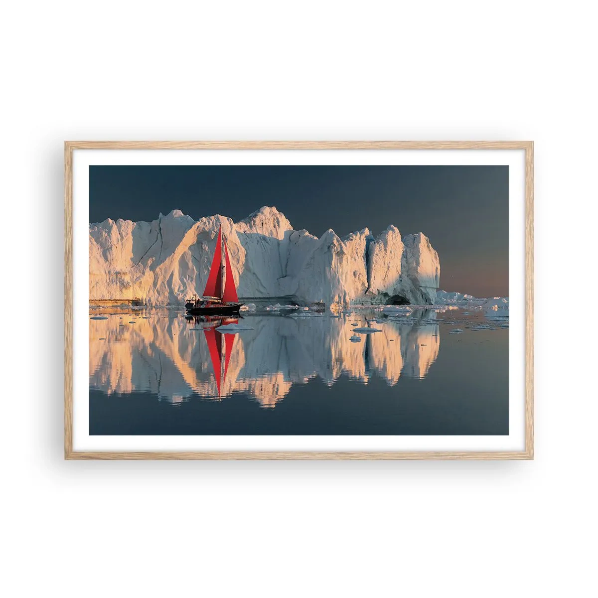 Póster en marco roble claro - En el límite del mundo - 91x61 cm