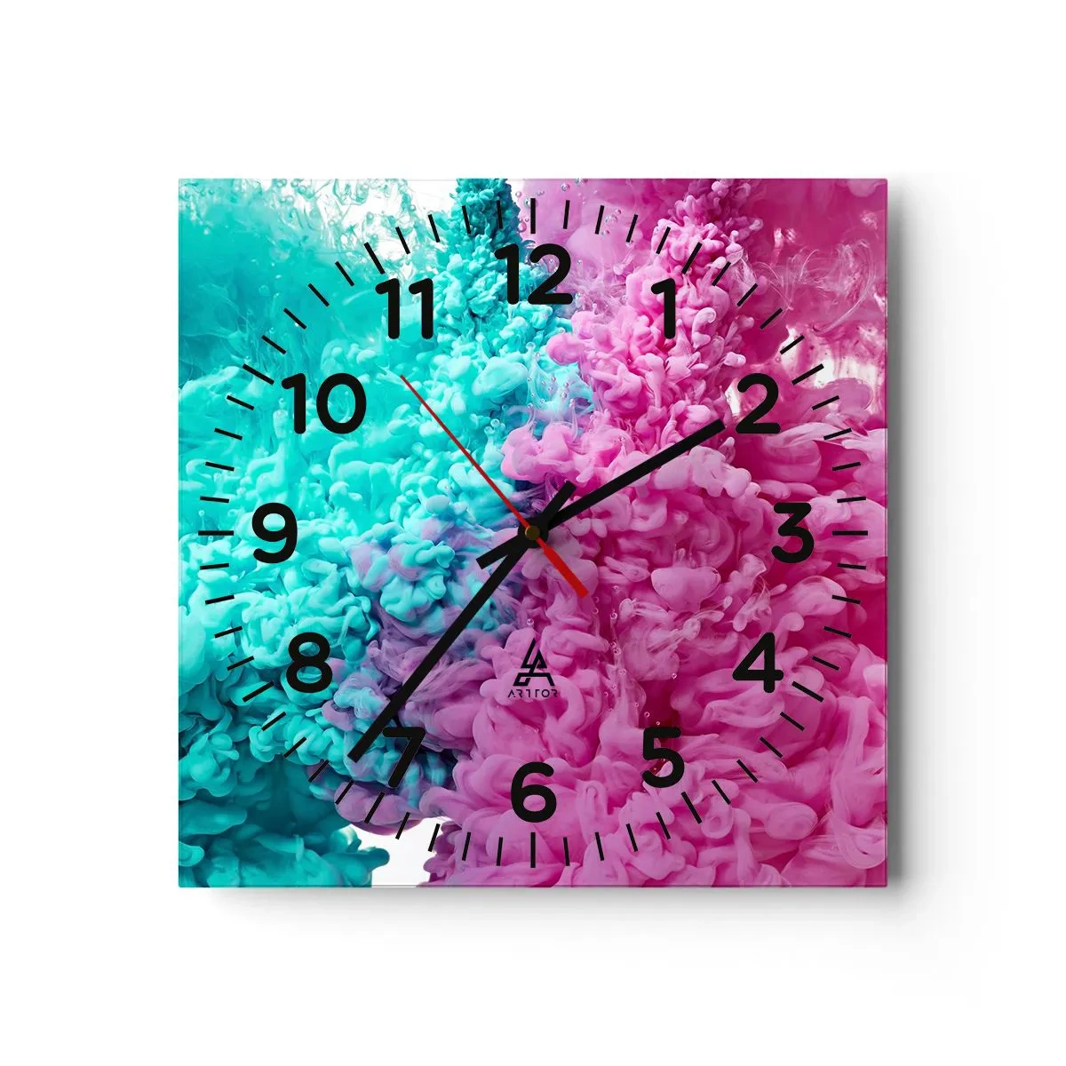 Reloj de pared - Reloj de vidrio - Un choque decisivo - 30x30 cm