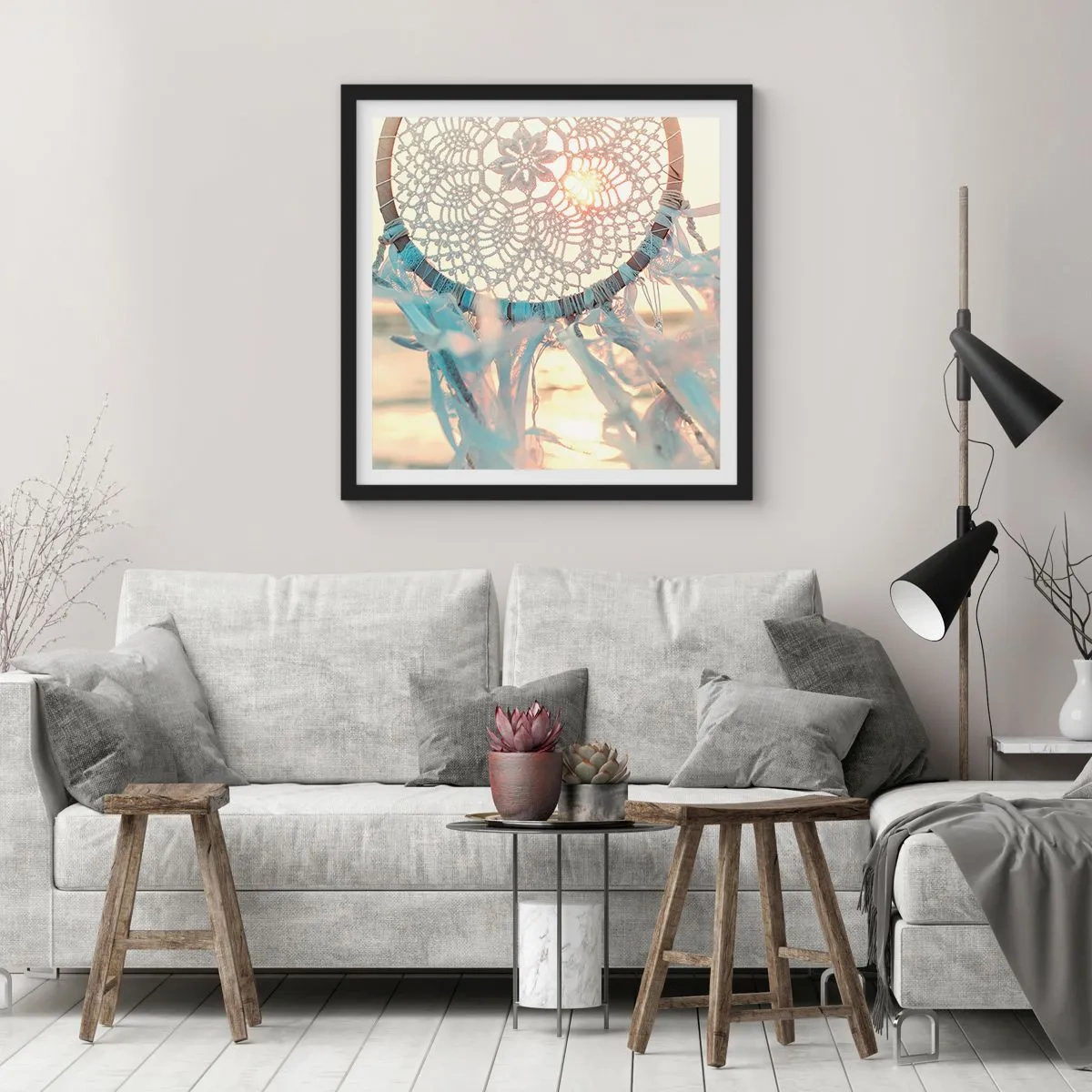 Póster en marco negro - Tótem sagrado - 60x60 cm