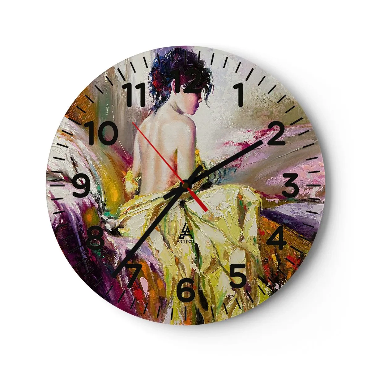 Reloj de pared - Reloj de vidrio - La hermosura y frescura de la flor - 30x30 cm