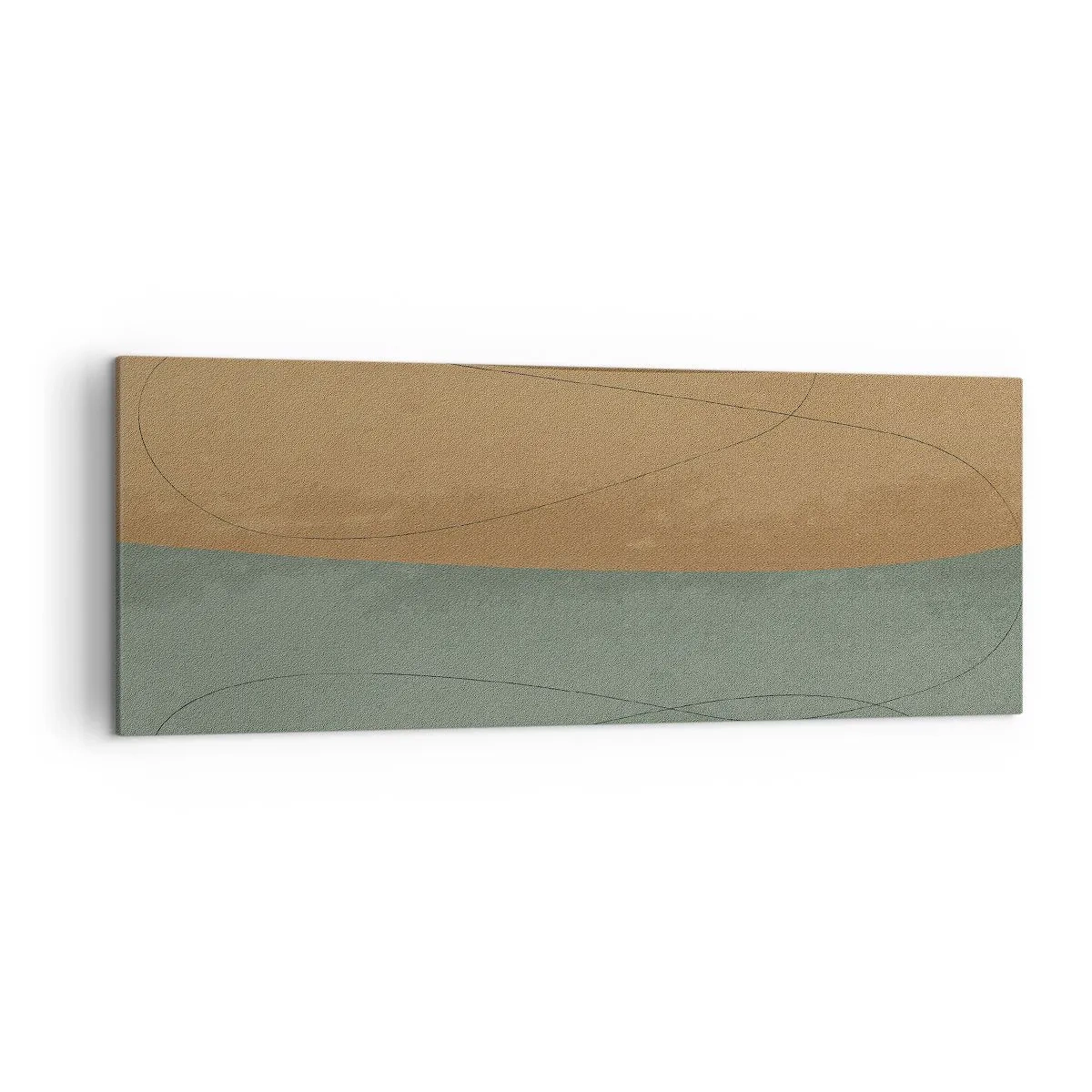 Cuadro sobre lienzo - Impresión de Imagen - Composición abstracta en tonos tierra naturales. - 140x50cm - Composición horizontal - Decoración de pared moderna para salón y dormitorio ARTTOR