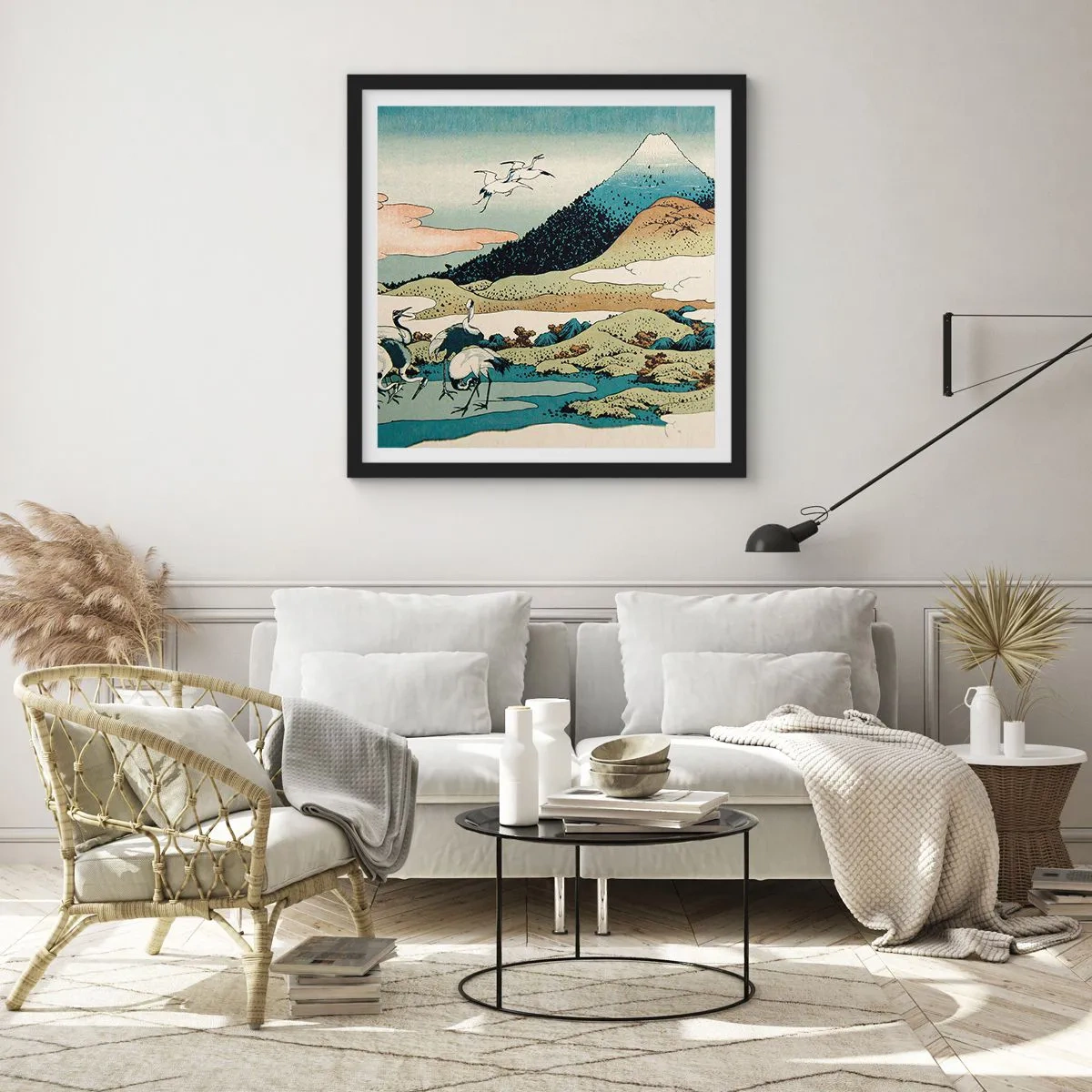 Póster en marco negro - Alma japonesa - 60x60 cm