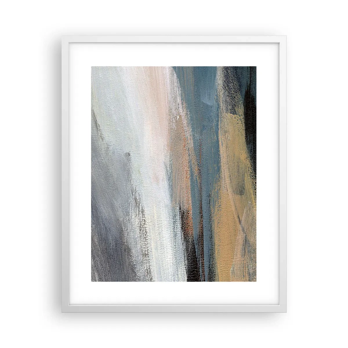 Póster en marco blanco - Abstracción: paisaje nórdico - 40x50 cm