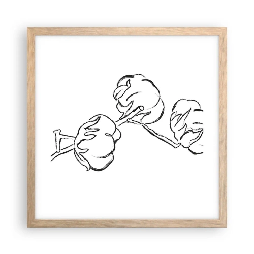 Póster en marco roble claro - Plumón de algodón - 40x40 cm