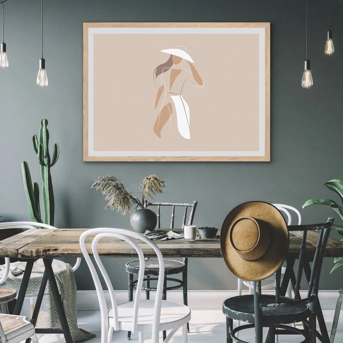 Póster en marco roble claro - La moda es alegría - 91x61 cm