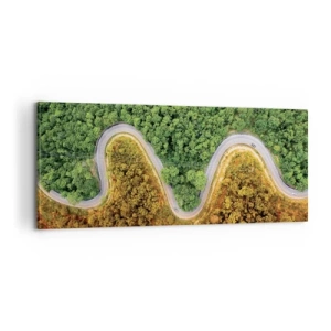 Cuadro sobre lienzo - Impresión de Imagen - Frontera serpenteante - 100x40 cm