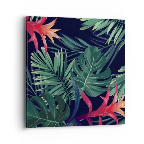 Cuadro sobre lienzo - Impresión de Imagen - Encender el color verde - 40x40 cm