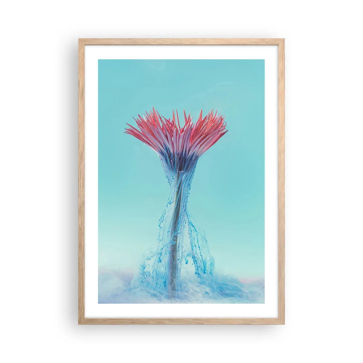 Póster en marco roble claro - En un abrazo vigorizante - 50x70 cm