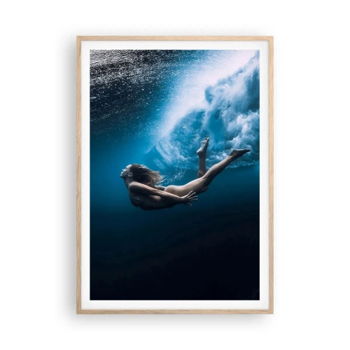 Póster en marco roble claro - Una sirena contemporánea - 70x100 cm
