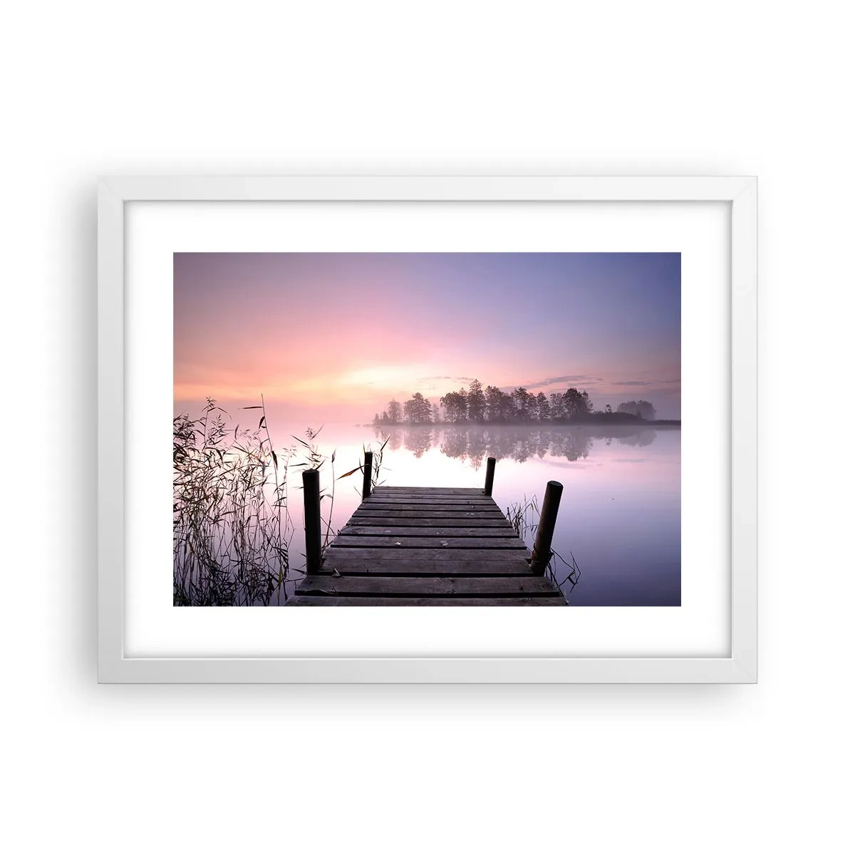 Póster en marco blanco - De la niebla lila... - 40x30 cm
