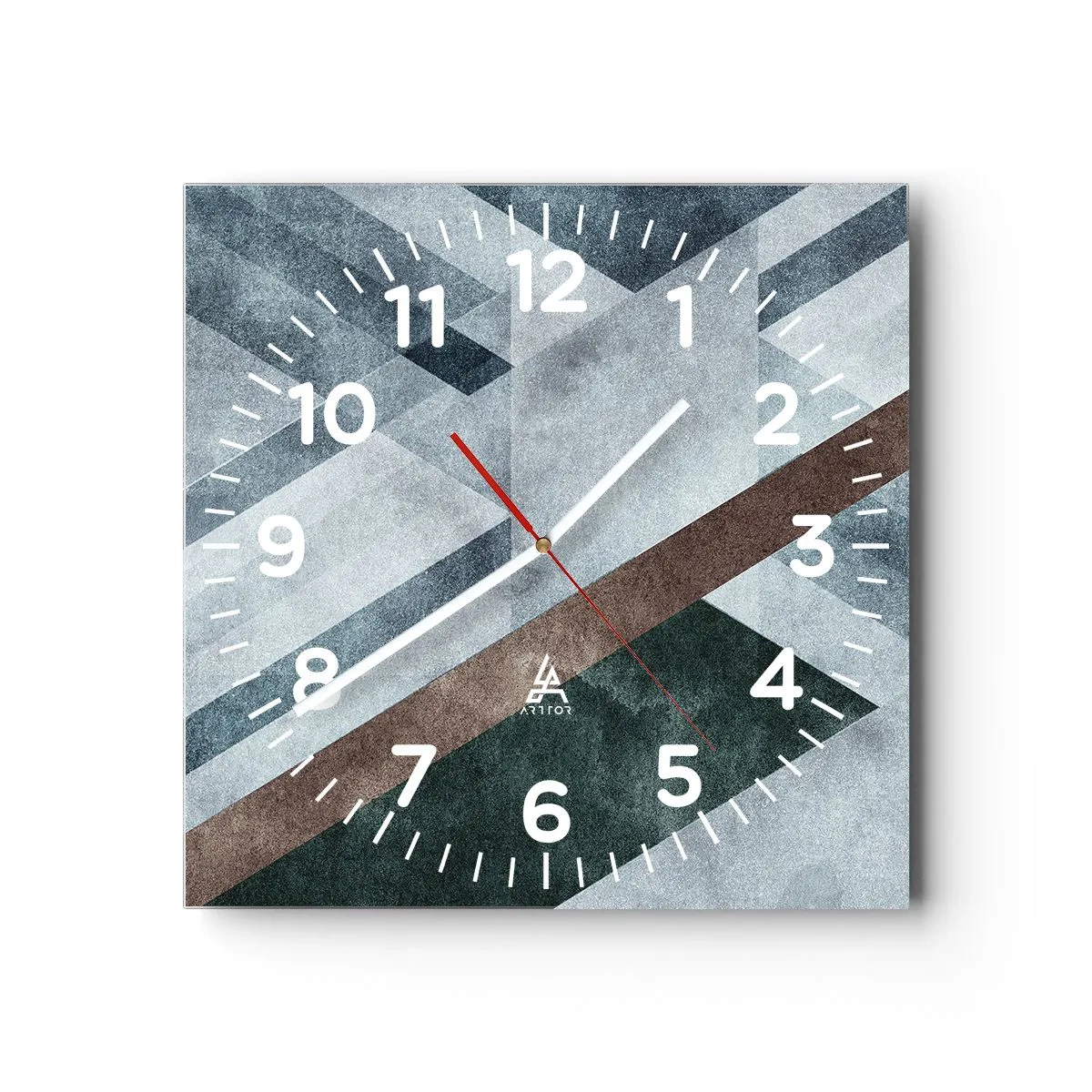 Reloj de pared - Reloj de vidrio - Sofisticada elegancia de la geometría - 30x30 cm