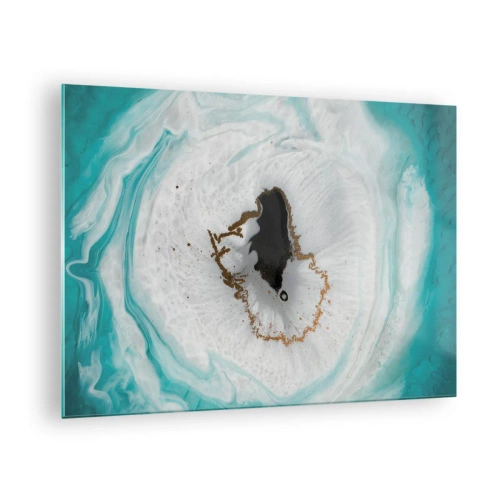 Cuadro sobre vidrio - Impresiones sobre Vidrio - Una forma abstracta que se asemeja a una sección transversal de un mineral. - 70x50cm - Para acceder al interior - Decoración de pared moderna para salón y dormitorio ARTTOR