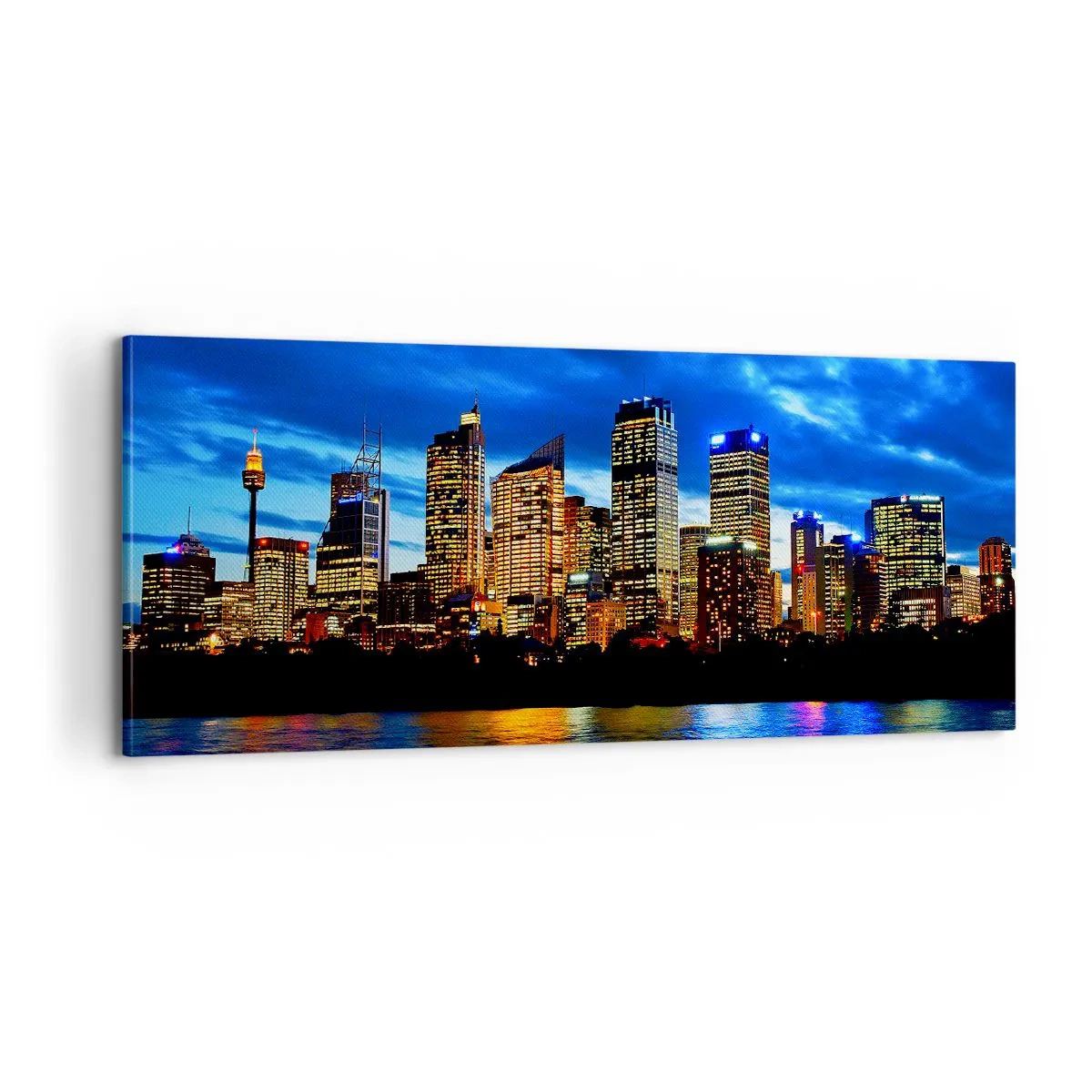 Cuadro sobre lienzo - Impresión de Imagen - Noche de luces y colores - 100x40 cm