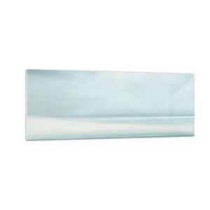 Cuadro sobre vidrio - Impresiones sobre Vidrio - Un paisaje minimalista en delicados tonos azules. - 140x50cm - Paz hasta el horizonte - Decoración de pared moderna para salón y dormitorio ARTTOR