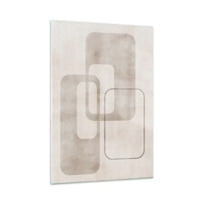 Cuadro sobre vidrio - Impresiones sobre Vidrio - Rectángulos minimalistas beige sobre un fondo claro - 50x70cm - Fuga geométrica - Decoración de pared moderna para salón y dormitorio ARTTOR