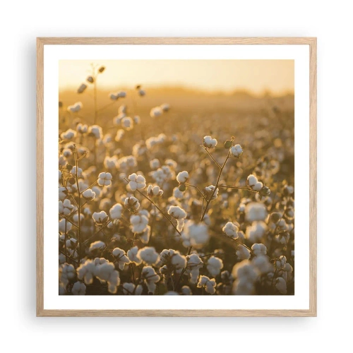Póster en marco roble claro - Un campo esponjoso - 60x60 cm