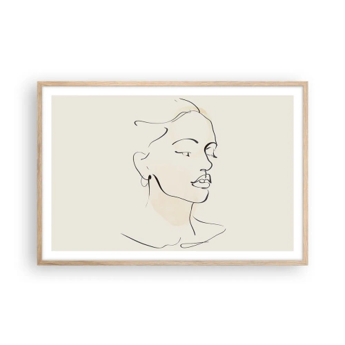 Póster en marco roble claro - Líneas que muestran seguridad - 91x61 cm