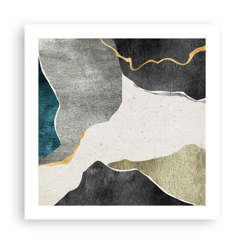 Póster - Composición en mosaico con una hebra de oro - 50x50 cm