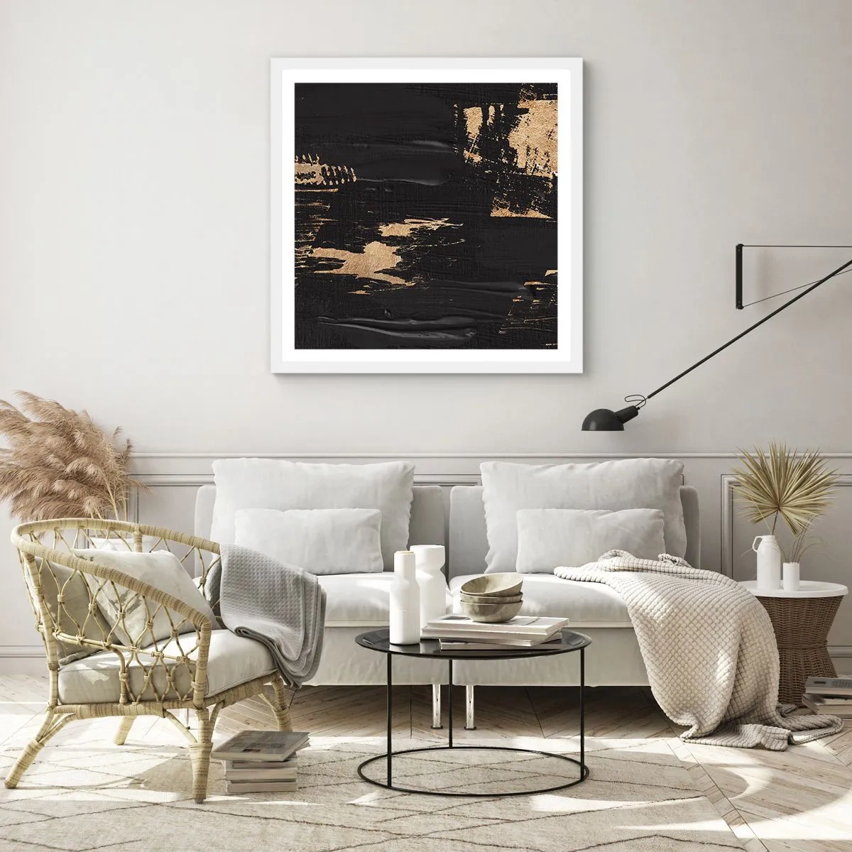 Póster en marco blanco - Un rastro de tacto - 40x40 cm