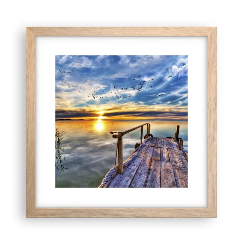 Póster en marco roble claro - El viento se va a descansar - 30x30 cm