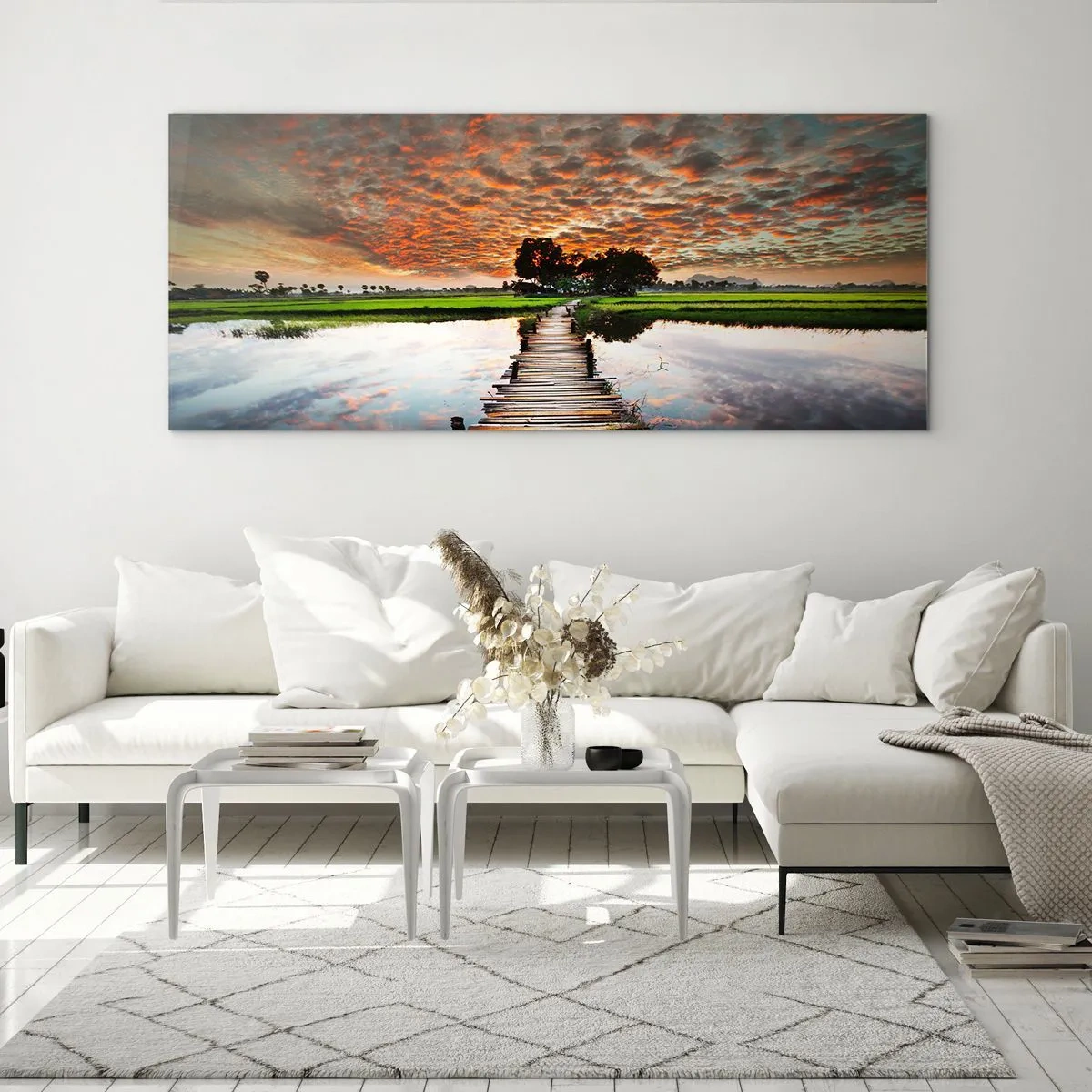 Cuadro sobre vidrio - Impresiones sobre Vidrio - Extiende tus brazos - respira  - 90x30 cm