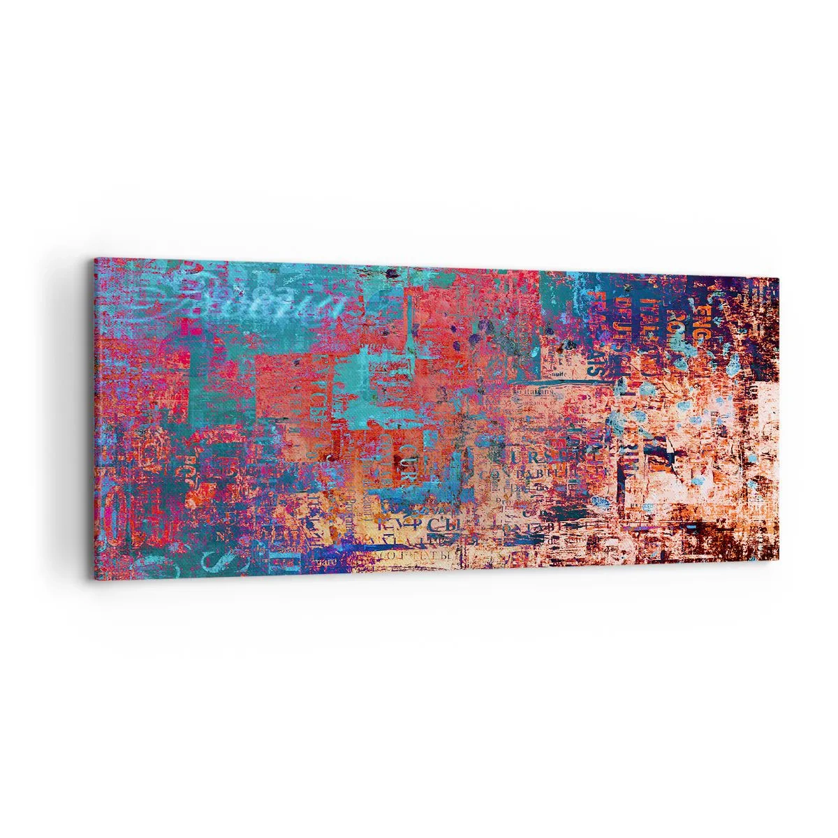 Cuadro sobre lienzo - Impresión de Imagen - Una composición abstracta con una mezcla de colores intensos. - 120x50cm - Memoria y olvido - Decoración de pared moderna para salón y dormitorio ARTTOR