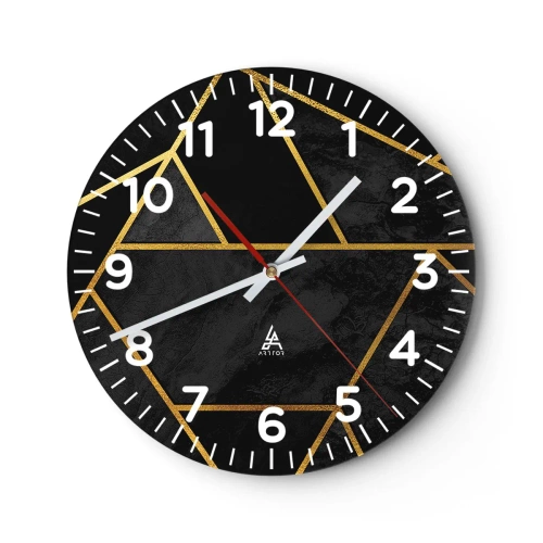 Reloj de pared - Reloj de vidrio - Oscuridad y brillo - 30x30 cm