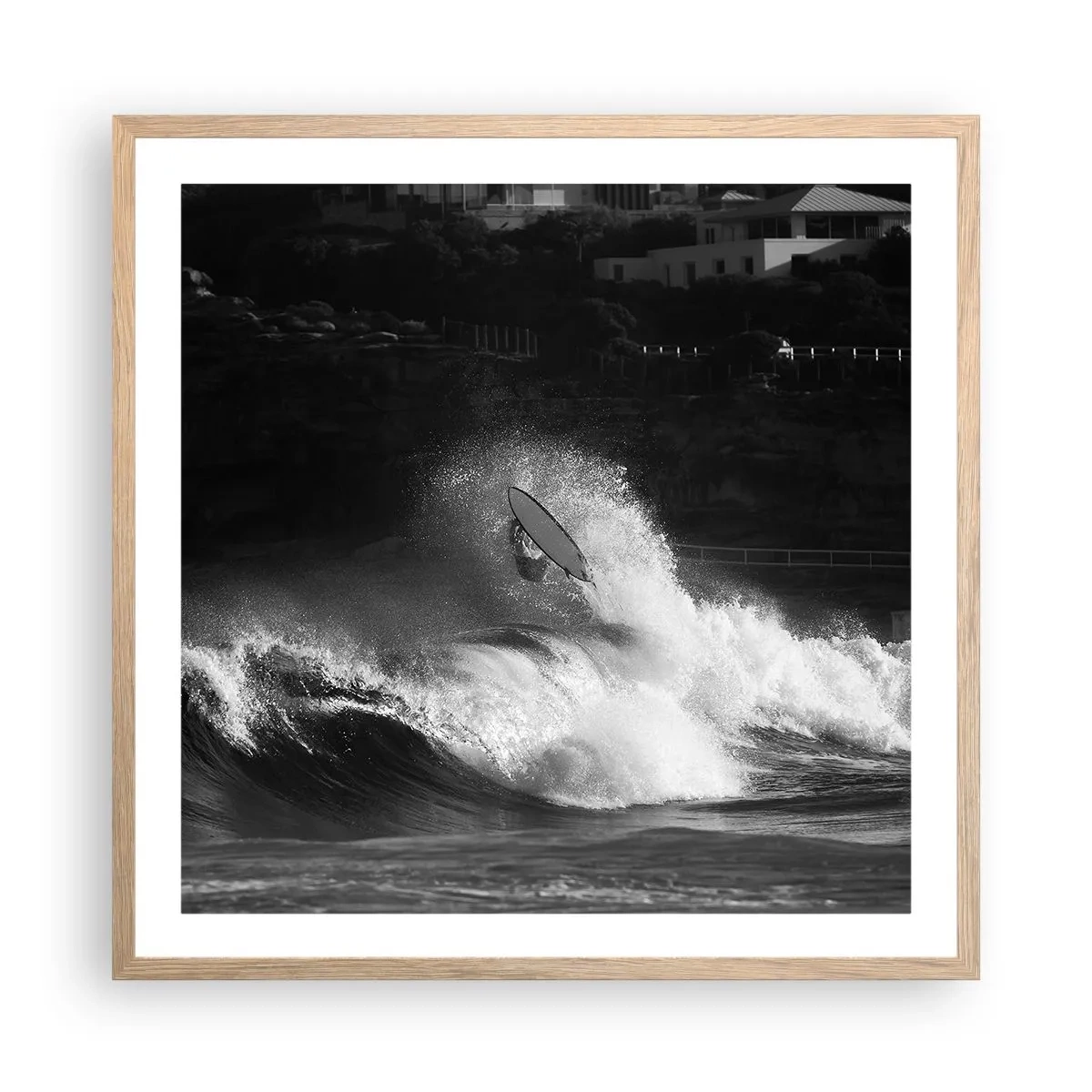 Póster en marco roble claro - Desafío aceptado - 60x60 cm