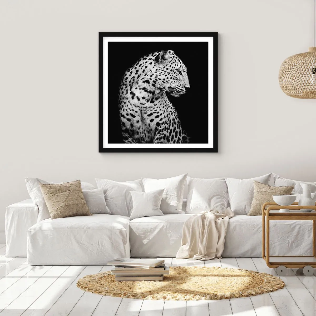 Póster en marco negro - El perfil derecho es perfecto - 30x30 cm