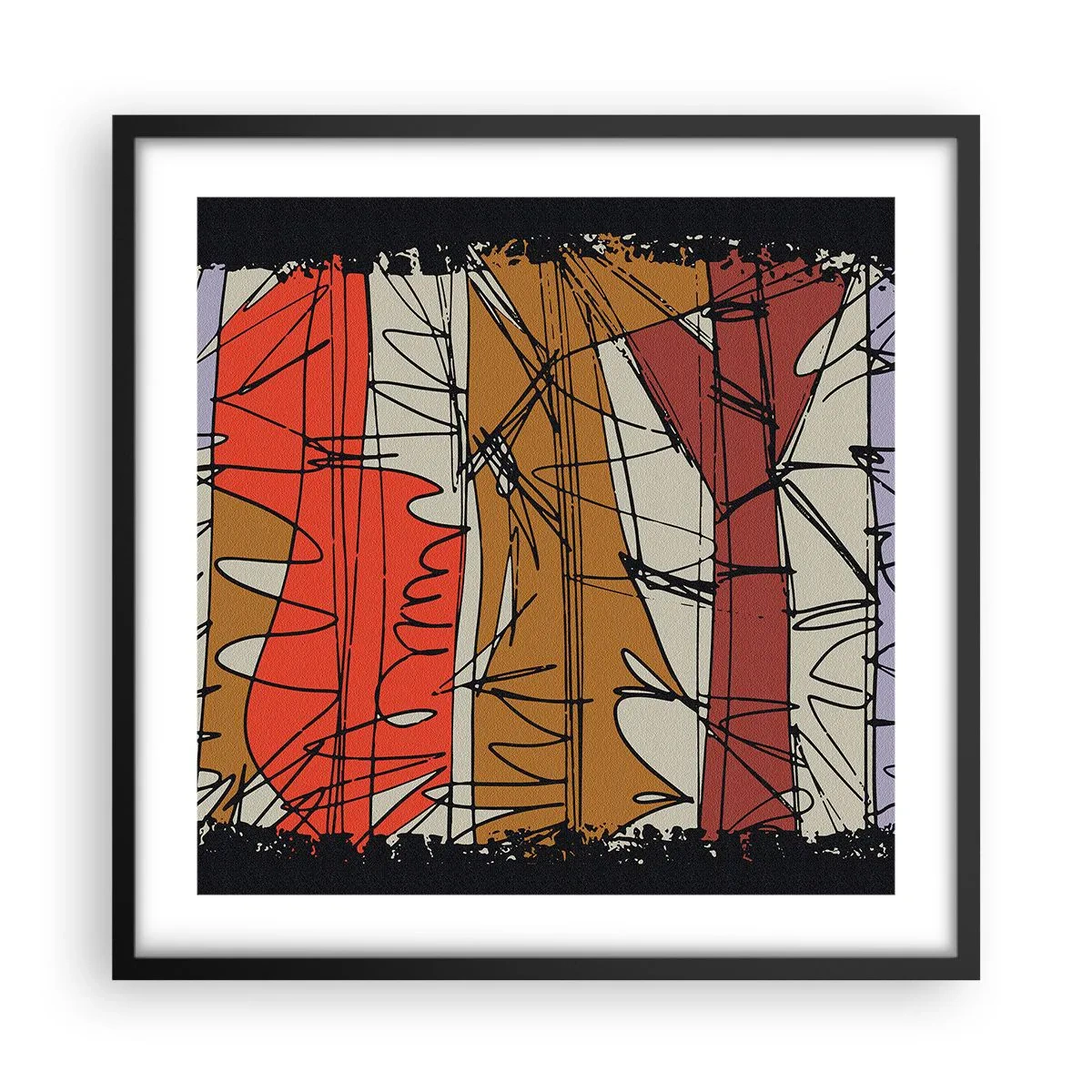 Póster en marco negro - Composición espontánea - 50x50 cm