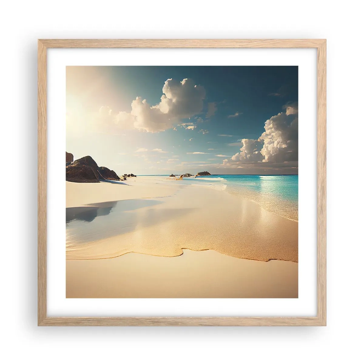 Póster en marco roble claro - Un día de ensueño - 50x50 cm