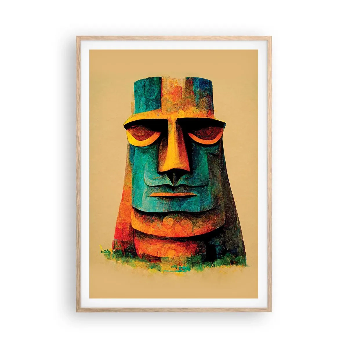 Póster en marco roble claro - Escultural, pero simpática - 70x100 cm