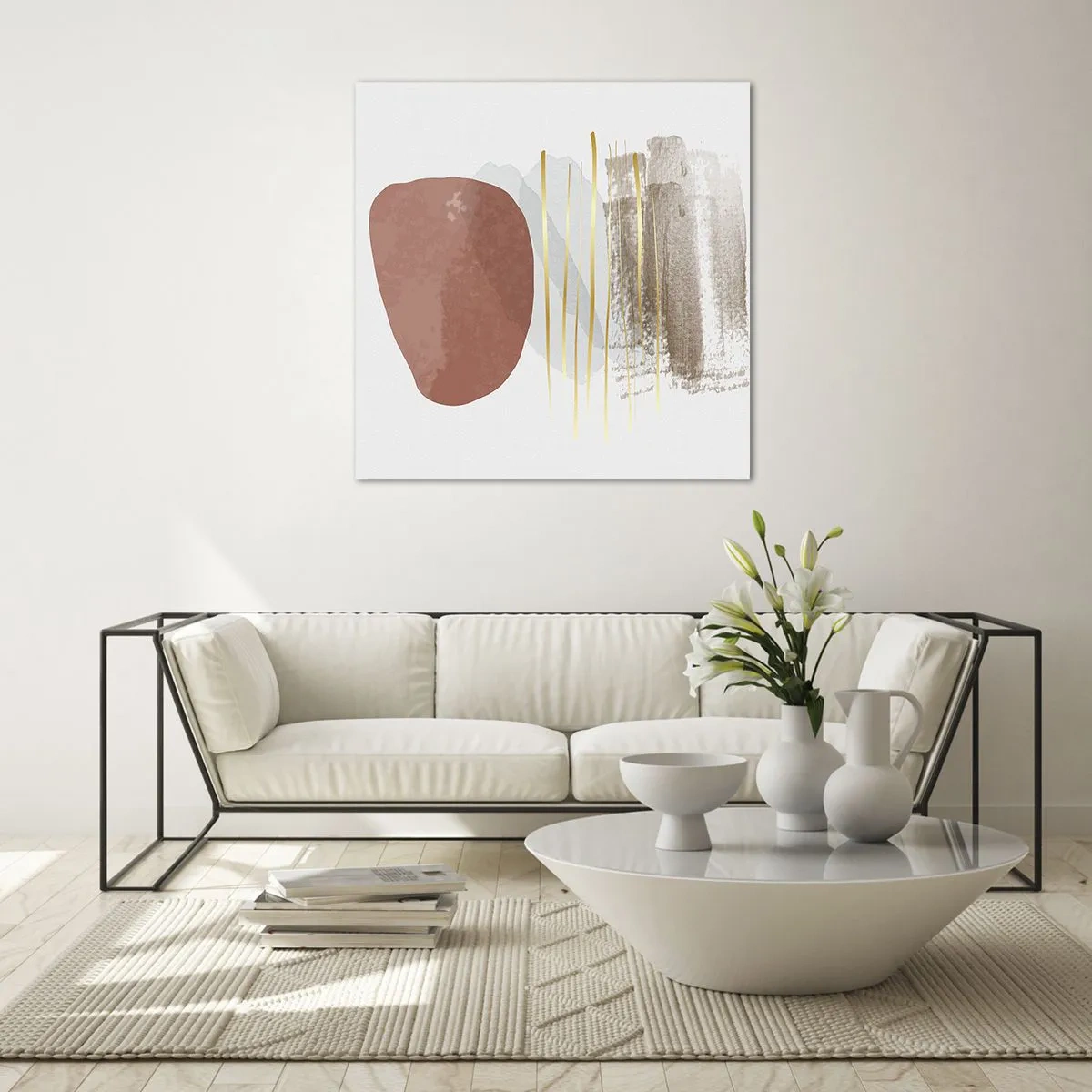 Cuadro sobre vidrio - Impresiones sobre Vidrio - Una columnata abstracta - 70x70 cm