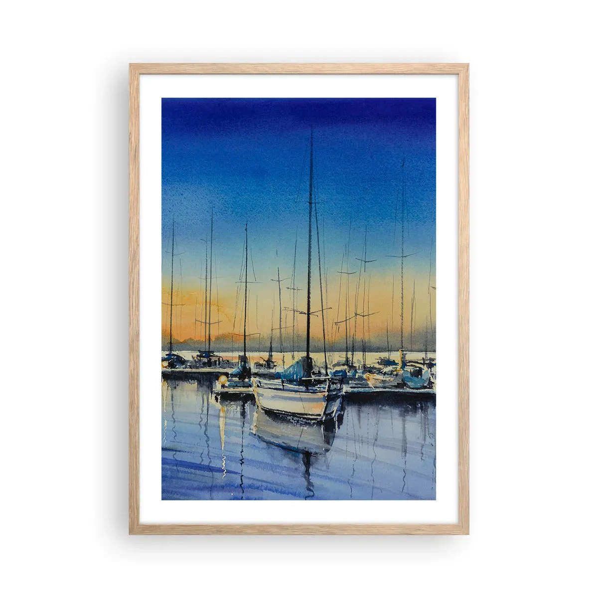 Póster en marco roble claro - El final de un buen día - 50x70 cm